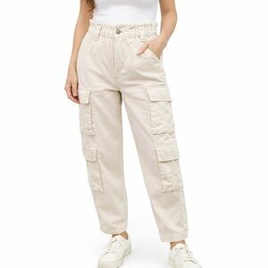 Stradivarius Multi Pocket Cargo Paper Bag Pant XS